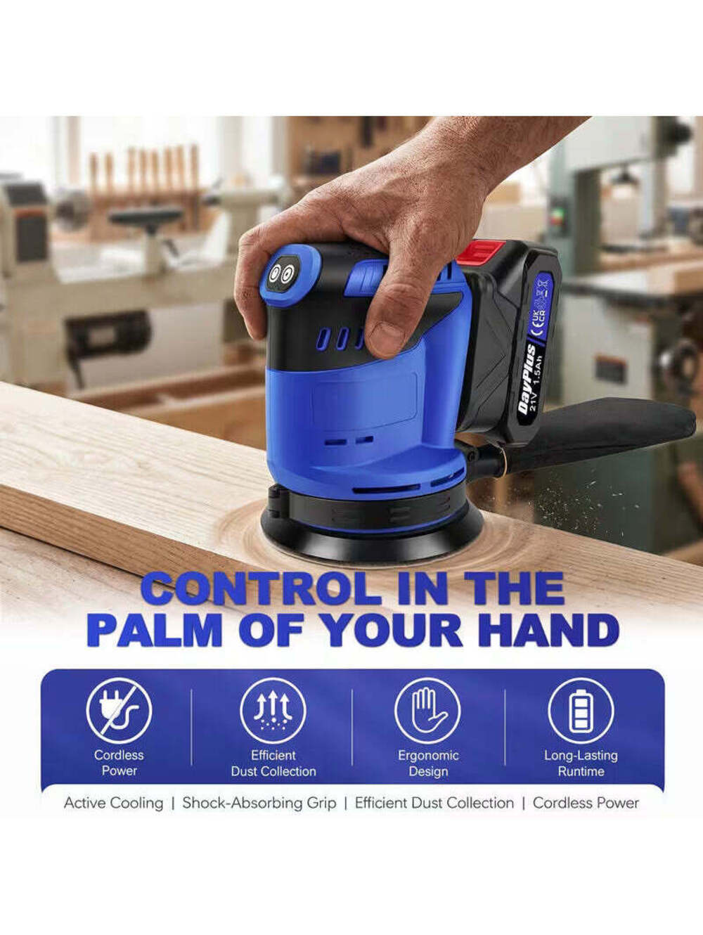 Cordless Dust-Free Handheld Circular Electric Sander